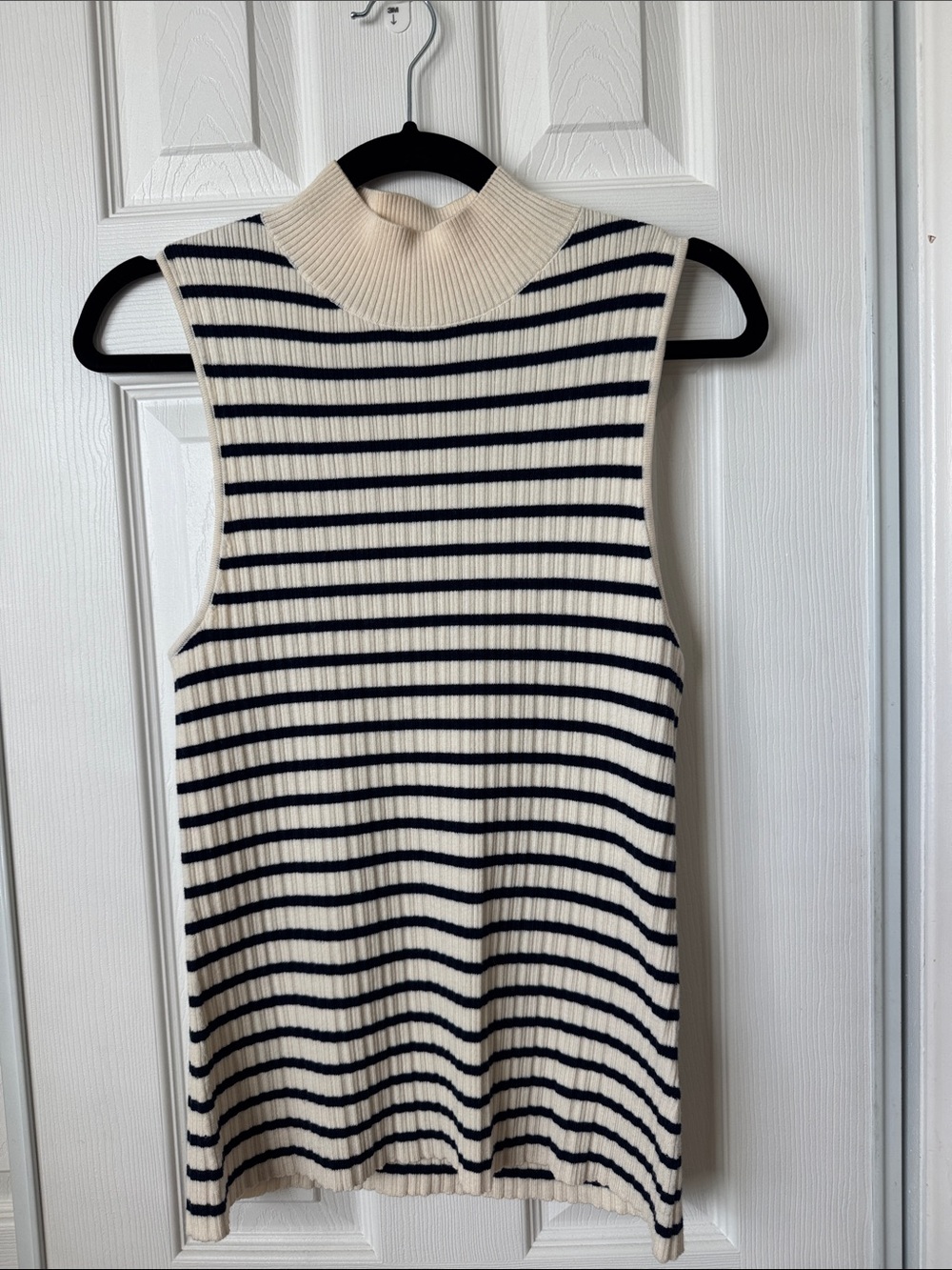 & Other Stories Cream and Navy Striped Top